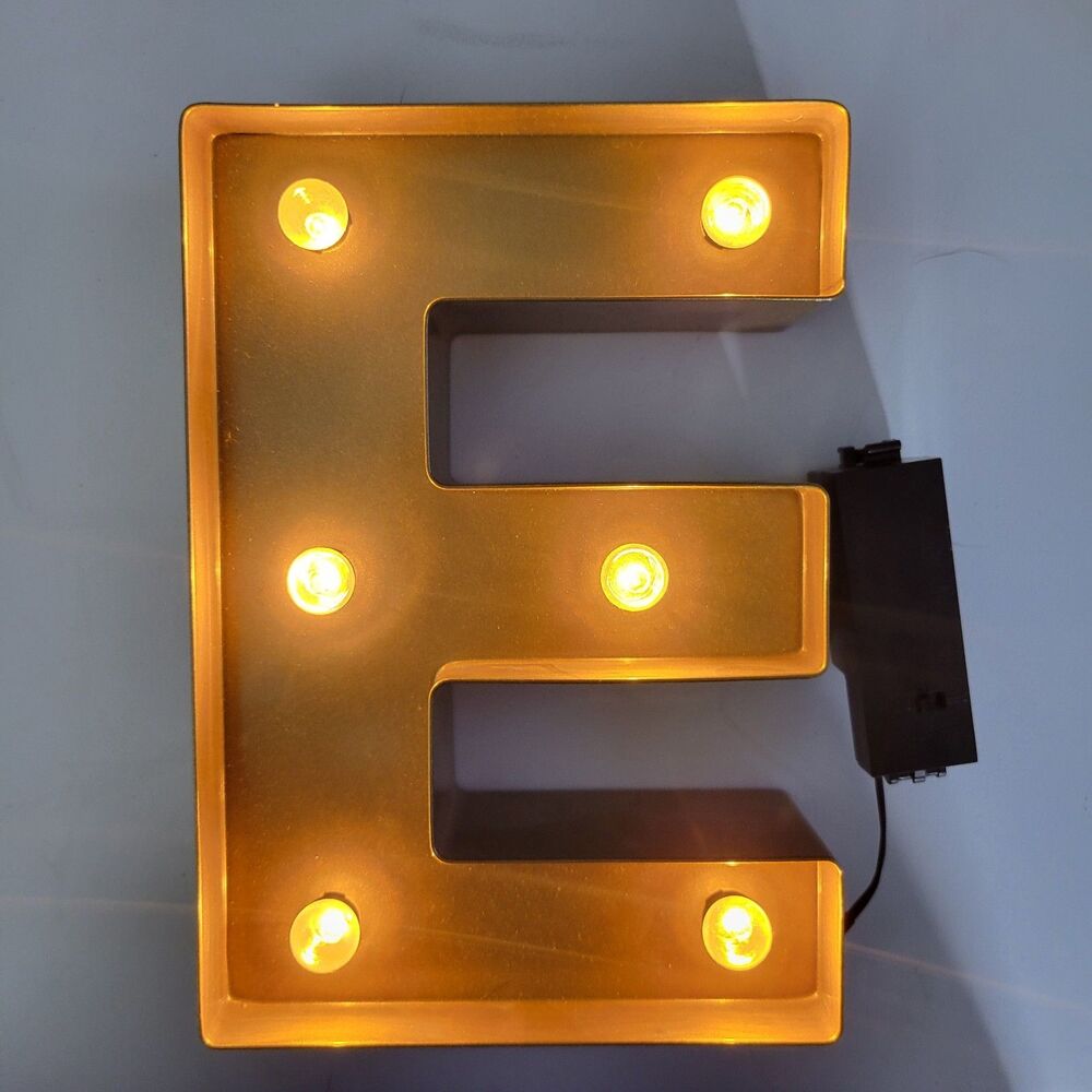 Letter E Gold Marquee Letter Light Up 8 In